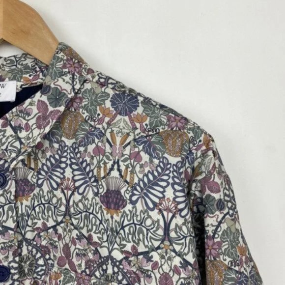 NWT J.Crew x Liberty 10 Diamond Quilted Shirt Jacket William Morris Print - Picture 7 of 11